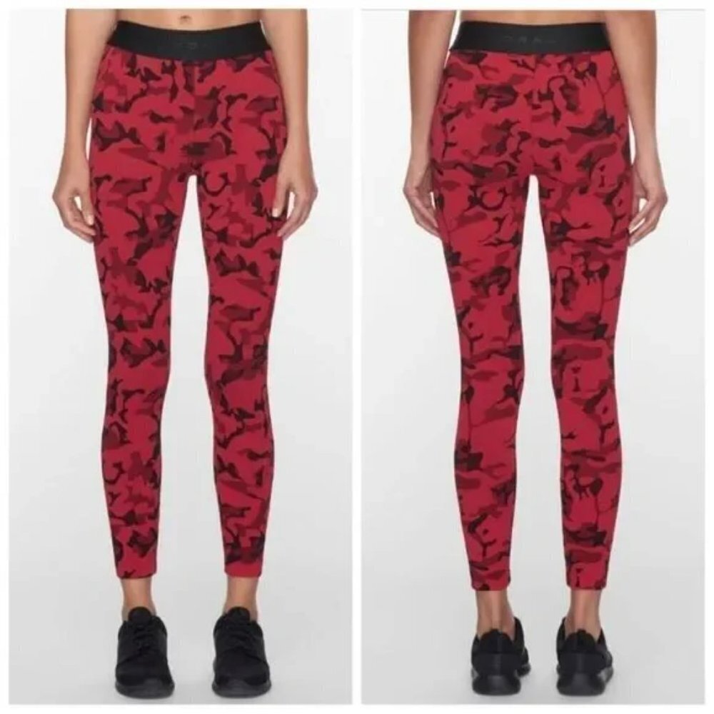 Koral Active Knockout Camo Cropped Leggings Scarlett Red